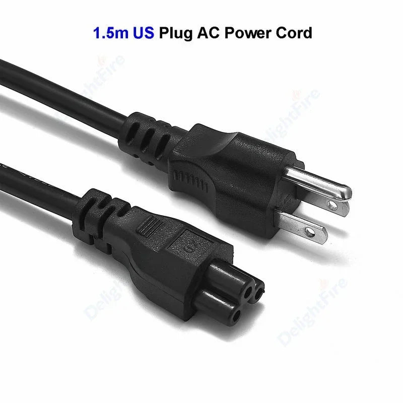 3 Prong US Plug Power Cable 1.2m 1.5m C13 C5 Cloverleaf Cord by 54Grid - Renewable Energy Store