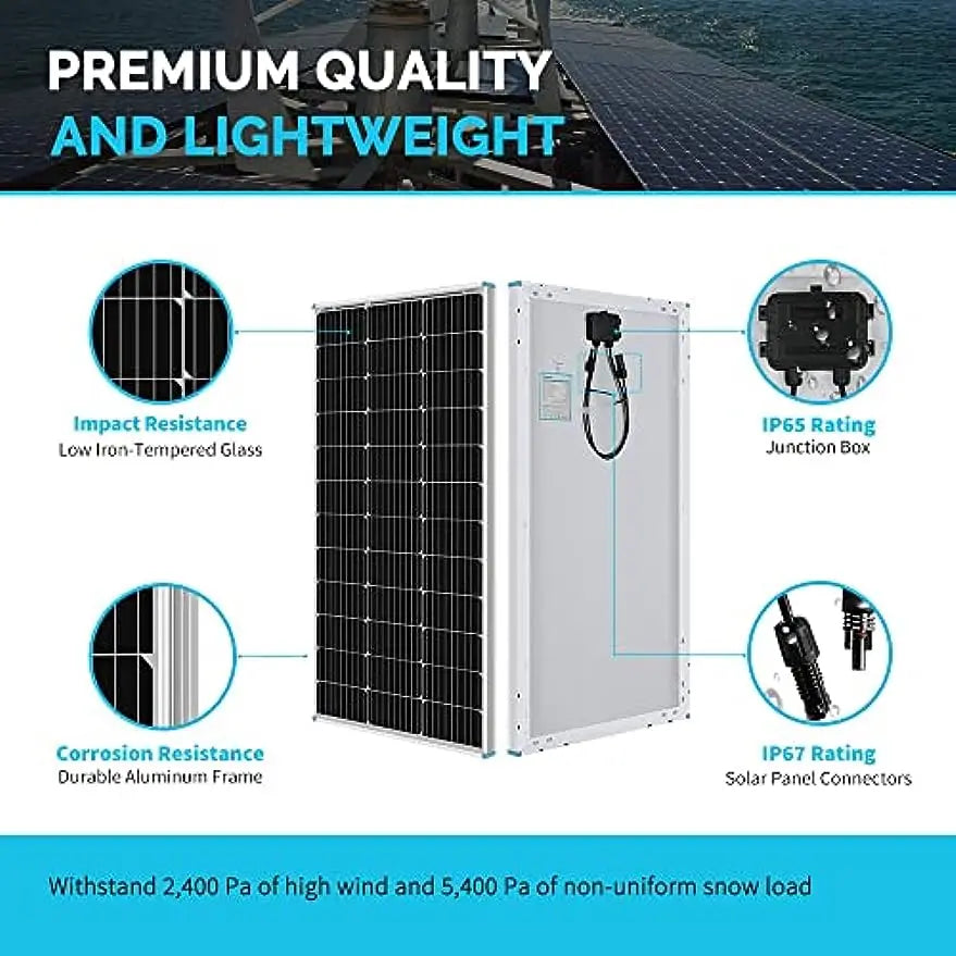 400W 12V Solar Kit with 30A PWM Charge Controller+ Mounting Brackets+Solar Connectors by 54Grid - Renewable Energy Store