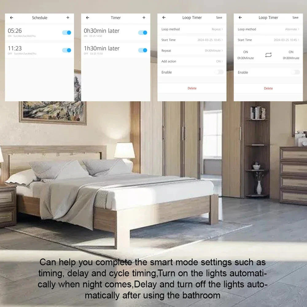 WIFI Circuit Breaker Smart Time Timer Breaker Relay Switch Voice Remote Control by Tuya eWeLink APP Smart House Alexa Google Hom by 54Grid - Renewable Energy Store