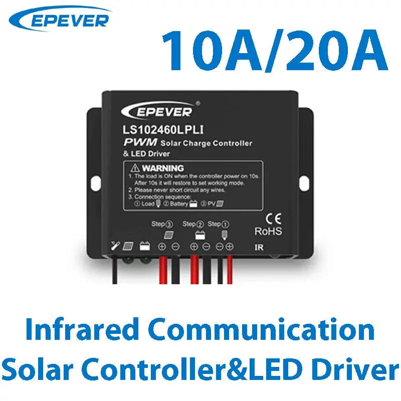 EPEVER PWM Solar Charge Controller Built In LED Constant Current Driver Multiple Load Control Modes For LED Lighting 10A 20A - 54Grid - Renewable Energy Store