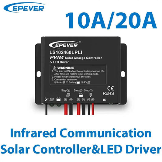 EPEVER PWM Solar Charge Controller Built In LED Constant Current Driver Multiple Load Control Modes For LED Lighting 10A 20A - 54Grid - Renewable Energy Store
