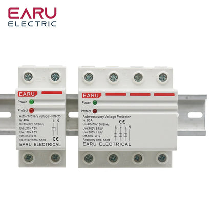 40A 63A 230V Din Rail Automatic Recovery Reconnect Over Voltage Under Voltage Protective Device Protection Relay by 54Grid - Renewable Energy Store