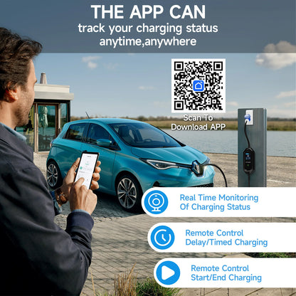 AFYEEV 32A 7.2KW Type2 Type1EV Charger Portable GB/T Electric Vehicle Charger EVSE Charging Cable WiFi Bluetooth APP Control