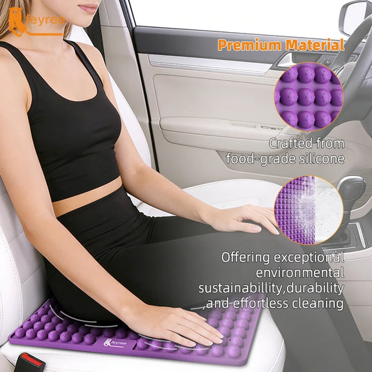 feyree EV Seat Cushion with Air Cell Matrix Design Built-in Negative Ions Silicone Air-Cushion Seat Pad for Electric Vehicles