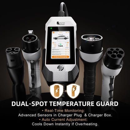 feyree Type1 3.5kW 16A Portable EV Charger 4.3 inch Touch Screen Smart WIFI APP Remote Control Design AC EV Charging Station