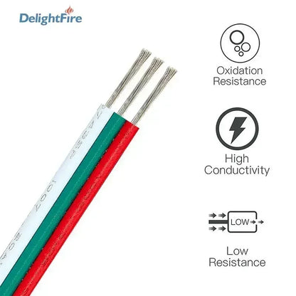 3Pin 12V Electrical Wires 18 20 22 AWG PVC Flexible Cable for WS2811 WS2812B LED Strip Lights by 54Grid - Renewable Energy Store