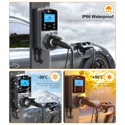feyree Type2 EV Charger Socket Version 22KW Smart Electric Car Charger for TS-NACS Type1 GB/T Plug EVSE Wallbox WIFI APP Control