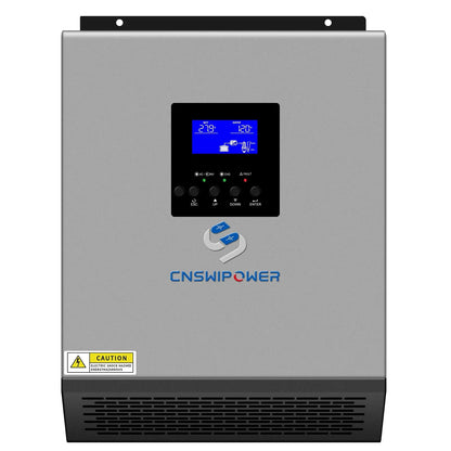 3000VA/2400W Hybrid Inverter Pure Sine wave with AC Charger Solar Charger Controller PWM PV input DC 24V to AC 120V - 54Grid - Renewable Energy Store