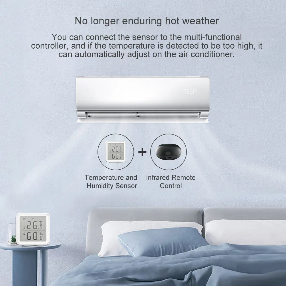 Tuya Smart Life WIFI Temperature Humidity Sensor Indoor Hygrometer Thermometer Detector Remote Control Support Alexa Google Home by 54Grid - Renewable Energy Store