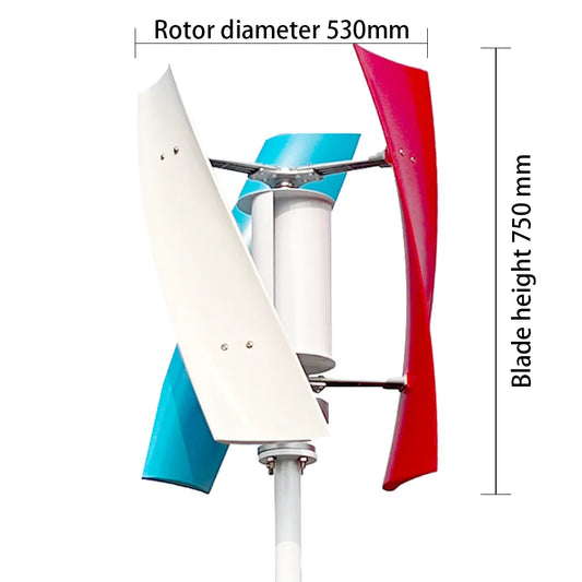 Sell Vertical Axis Residential Wind Turbine Generator Free Energy Power 1000W 24V 48V 3 Blades Windmill For Home Farm Street Use by 54Grid - Renewable Energy Store