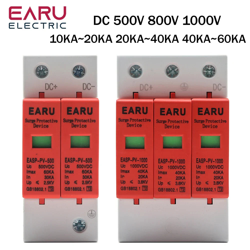 Power Surge Protective Device SPD Arrester Low Voltage House 2P 3P Surge Voltage Protection DC 12V 24V 48V 500V 800V 1000V 40KA by 54Grid - Renewable Energy Store