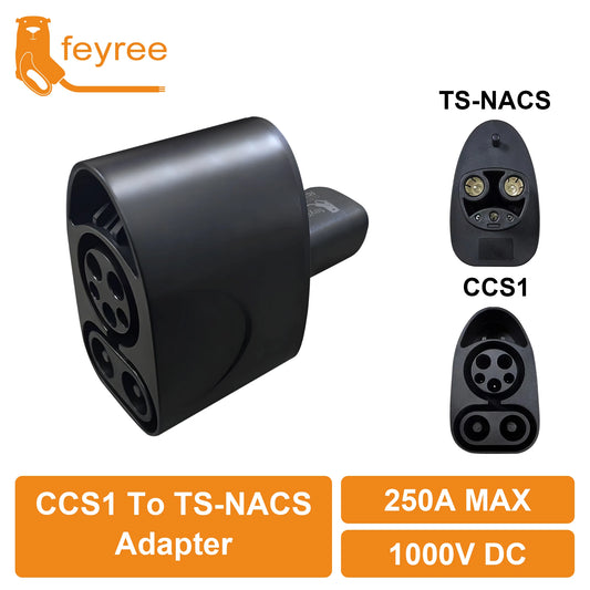 feyree CCS1 to TS-NACS  Adapter 250A DC Fit for Tesla Model 3/X/Y With TS-NACS Charging Port Support CCS1 Charger
