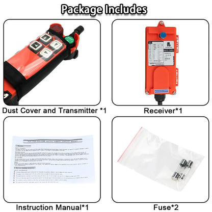 12V 24V 110V 220V 380V Channel Industrial Wireless Radio Remote Controller Switch Crane Hoist 1 Receiver+ 1 Transmitter F21-4S