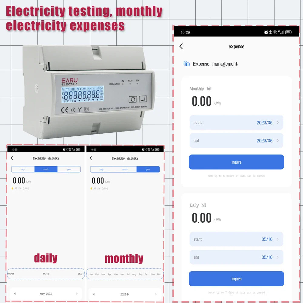 Tuya WiFi ZigBee Three Phase Two-way Bidirectional Energy KWh Meter Monitor Wattmeter Support Modbus RTU 3*85/190V or 230/400VAC by 54Grid - Renewable Energy Store