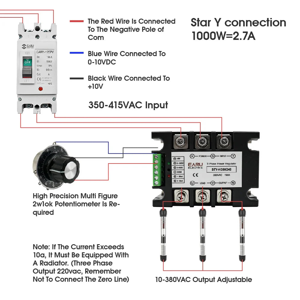 Three Phase AC Voltage Regulating Module Power Regulator Thyristor 380V Solid State Relay Dimming 25A-400A Potentiometer Control by 54Grid - Renewable Energy Store