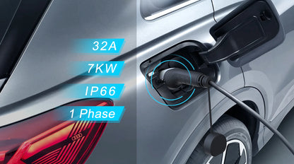 feyree EV Charger Type2 to Type2 Charging Cable 32A 7KW 1Phase 16A 3.5KW 11KW 22KW 3Phase Charger Station for Electric Vehicle