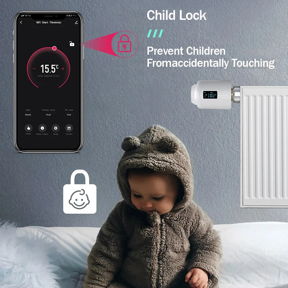 eWeLink App Smart ZigBee Thermostat Radiator TRV Programmable Actuator Heating Remote Temperature Controller Alexa Google Home