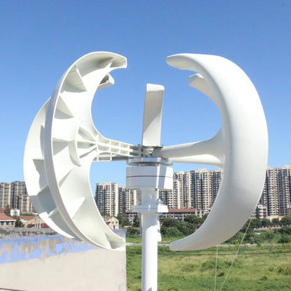 Vertical Windmill Turbine Generator 8kw 5 Blades 12v 24v 48v With MPPT Charge Controller Low Noise Wind Speed Start Rotation by 54Grid - Renewable Energy Store