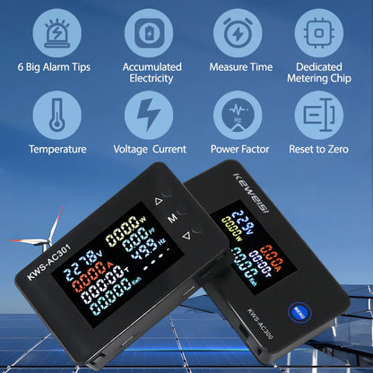KWS-AC301 AC300 Voltmeter Ammeter AC 50-300V Power Energy Meter Digital AC Wattmeter Electricity Meter 0-20/100A Power Detecor by 54Grid - Renewable Energy Store