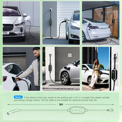 AFYEEV 16A 3600W Portable EV Charger For Tesla EU US Plug 5M TS-NACS Electric Car Charger For Tesla Model X/Y/S/3/Cybertruck