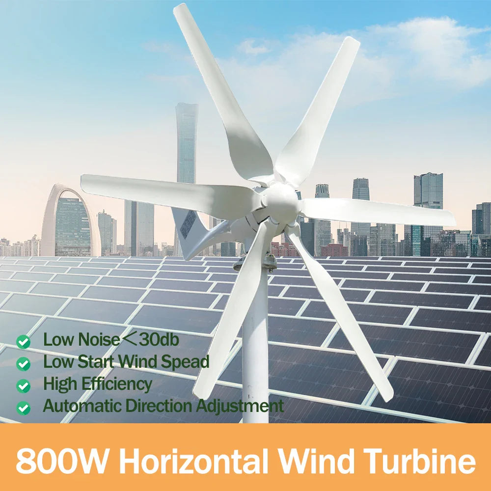 800W Free Energy Small Windmill Wind Power High Efficient 12V 24V Wind Turbine Generator For Home Yacht Farm Street Lamps by 54Grid - Renewable Energy Store