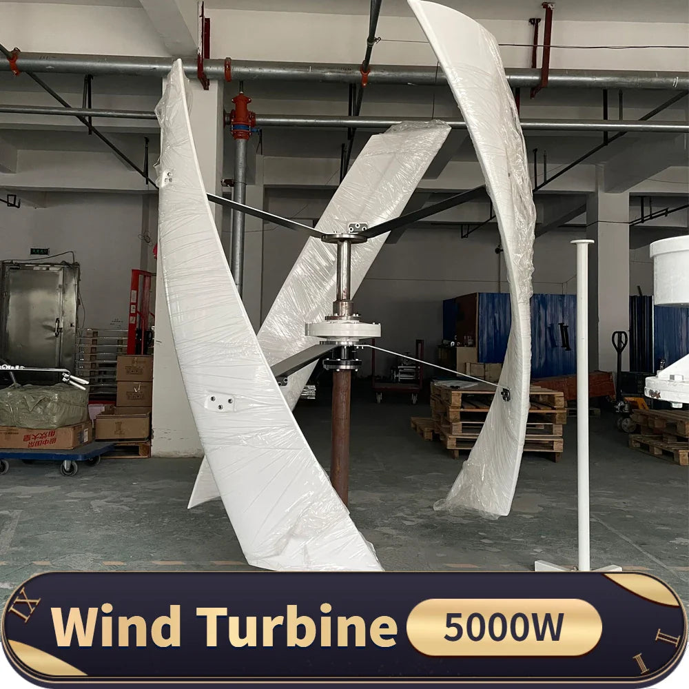 5000W Vertical Wind Turbine Generator 24v 48v 96V Free Alternative Energy 220V With Hybrid Controller Off Grid System Home Use - 54Grid - Renewable Energy Store