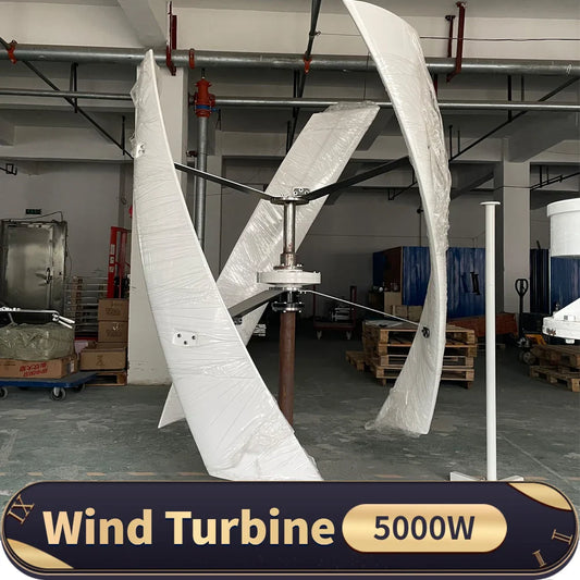 5000W Vertical Wind Turbine Generator 24v 48v 96V Free Alternative Energy 220V With Hybrid Controller Off Grid System Home Use - 54Grid - Renewable Energy Store