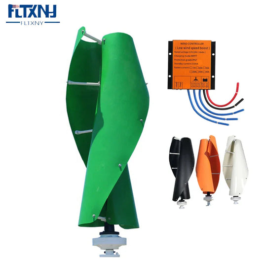 FLTXNY New Energy Windmill 300W/400W/600W/1000W 12V 24V 48V 96V Vertical Wind Turbine Generator High Efficiency Low RPM by 54Grid - Renewable Energy Store