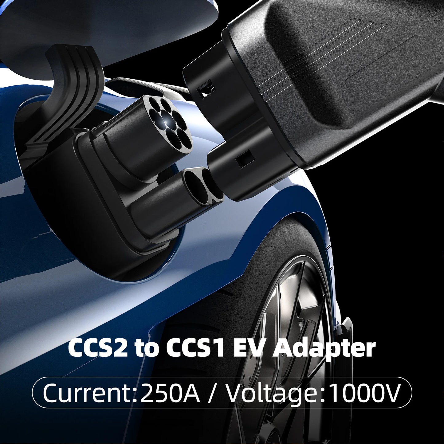 feyree CCS2 to CCS1 Adapter DC Fast EV Charging Adapter From CCS2 to CCS1 EV Charger CCS2 to CCS1 for Electric Vehicle Charger