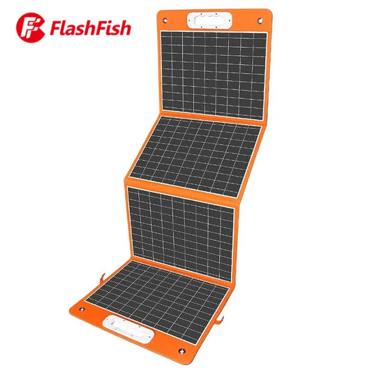 Flashfish 18V 100W Foldable Solar Panel Portable Solar Charger DC Output PD Type-c QC3.0 for Phones Tablets Camping Van RV Trip - 54Grid - Renewable Energy Store