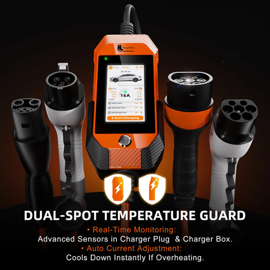 feyree 4.3inch Touch Screen Portable EV Charger Type2 / Type1 / GBT / TS-NACS EV Charger 16A 3.5kW 1Phase Smart APP WiFi Control