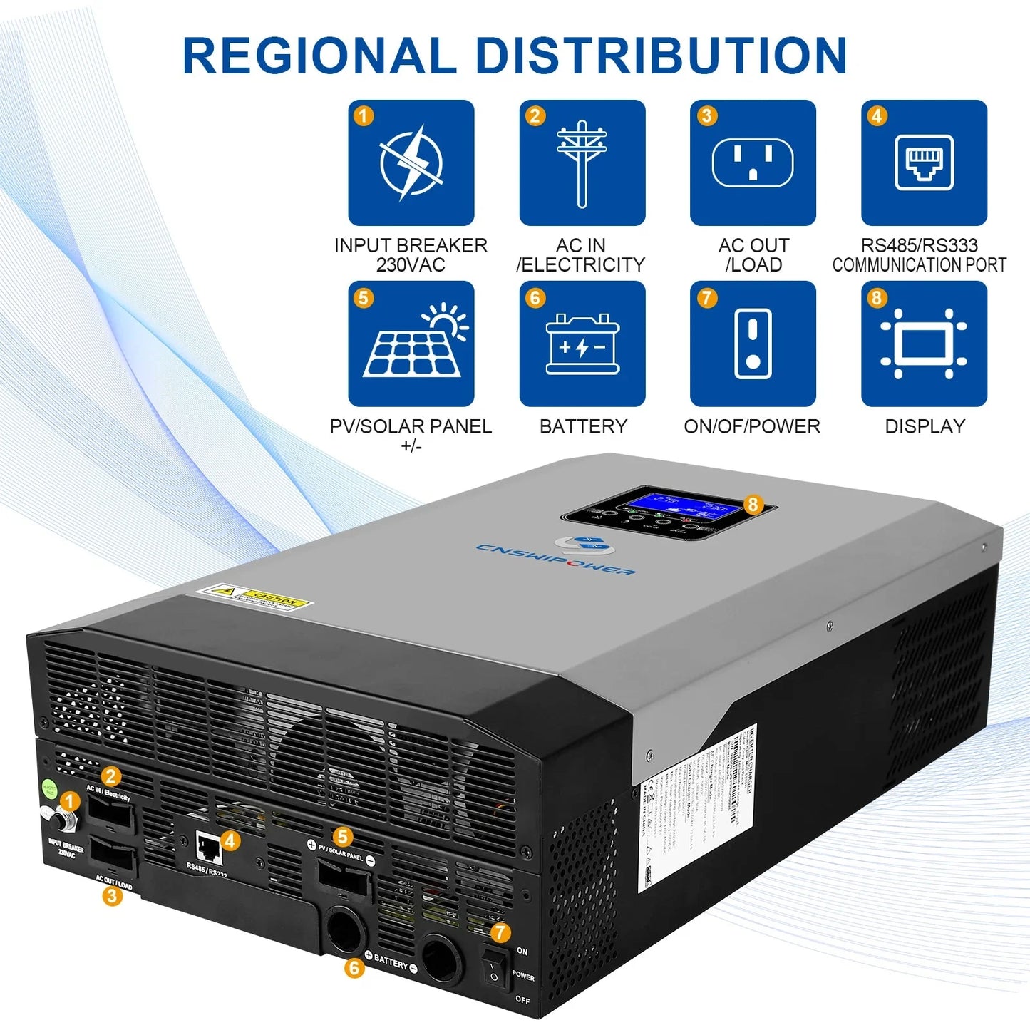 sloar system 5500VA hybrid Pure sine wave inverter 48v MPPT controller power supply home use - 54Grid - Renewable Energy Store