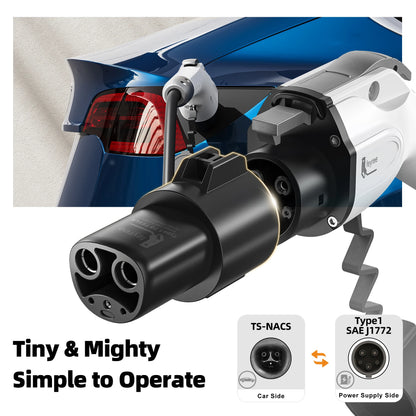 feyree EV Charger Adapter Type1 J1772 to Tesla TS-NACS Socket EVSE Conversion Socket for Electric Vehicle Car Tesla Model3/Y/S/X