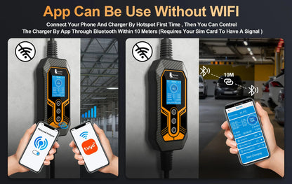 feyree 11kW Type2 16A 3Phase Portable EV Charger Wi-Fi APP Bluetooth Version EVSE Charging Cable 5m CEE Plug for Electric Car