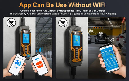 feyree Portable EV Charger 32A 7kW 1P APP WIFI Control Replaceable Charging Plug Smart Multifuction EV Charger for Electric Cars