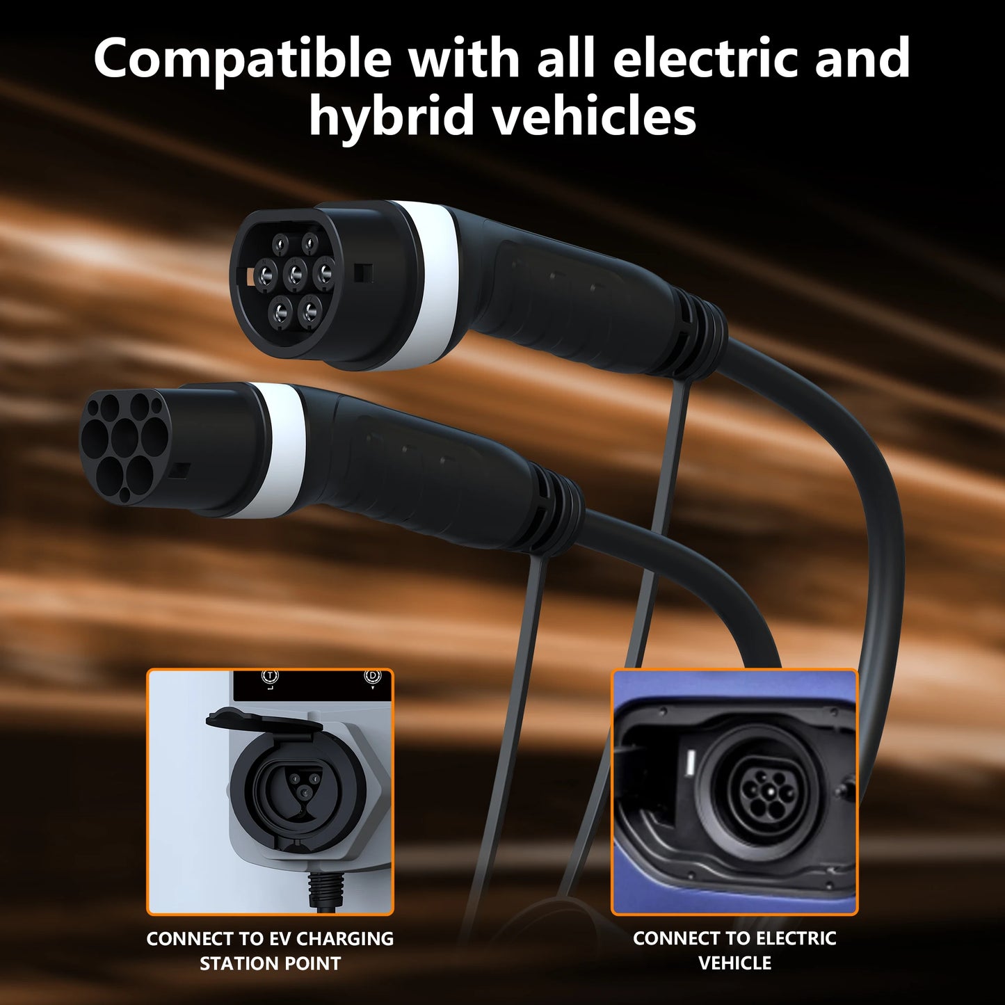 feyree EV Charger Type2 to Type2 Charging Cable 32A 7KW 1Phase 16A 3.5KW 11KW 22KW 3Phase Charger Station for Electric Vehicle