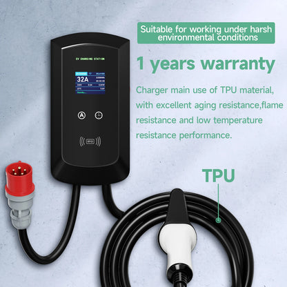 AFYEEV 22KW GB/T EV Charging Station 32A Electric Vehicle Car Charger EVSE Wallbox Wallmount RFID WiFi Bluetooth APP Control