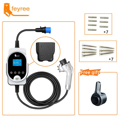 feyree EV Charger GB/T Socket 7KW 32A EVSE Wallbox APP Bluetooth Version Set Charging Time & Delay Time for Electric Vehicle Car