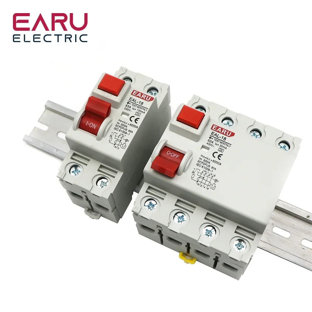 2P 4P 10/30/100/300mA Type A RCCB RCD ELCB Electromagnetic Residual Current Circuit Breaker Differential Breaker Safety Switch by 54Grid - Renewable Energy Store