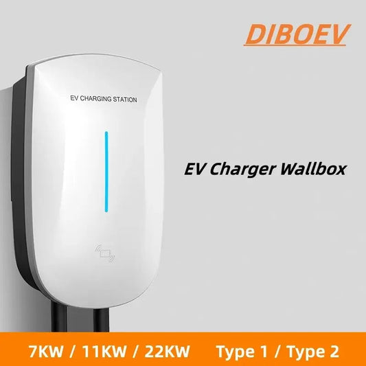 EV Charger Type2 22KW 3Phase Current Adjustable EVSE Wallbox WIFI APP BT Version for Electric Vehicle Car Charging Station - 54Grid - Renewable Energy Store