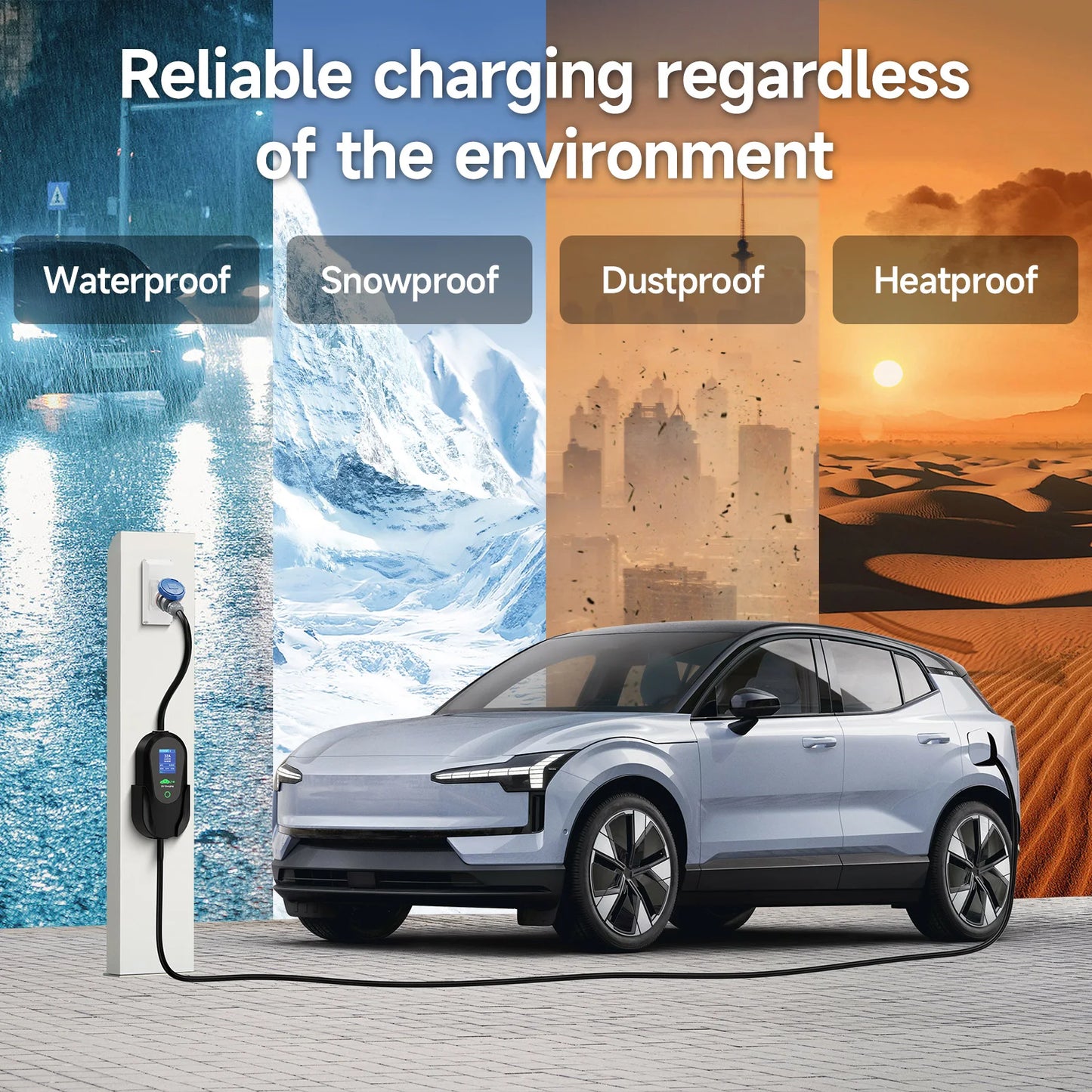 AFYEEV 7.2KW 32A Portable Type2 IEC62196-2 EV Charger Type1 SAE J1772 Electric Car Charger GBT EVSE Charging Cable WiFi APP