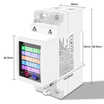 AT2PW 100A Tuya WIFI Din Rail Energy Meter Smart Switch Remote Control AC 220V 110V Digital Volt Amp Kwh Frequency Factor Meter by 54Grid - Renewable Energy Store