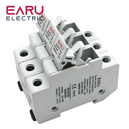 Din Rail Solar PV DC Fuse Holders with Indicator Light suitable for 10*38mm DC PV Fuse Link for Solar Photovoltaic System Pro by 54Grid - Renewable Energy Store