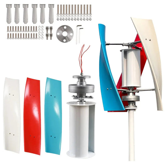 New Energy Windmill 2000W 12v 24v 48v Vertical Wind Turbine Generator High Efficiency Low RPM with MPPT Controller Inverter - 54Grid - Renewable Energy Store