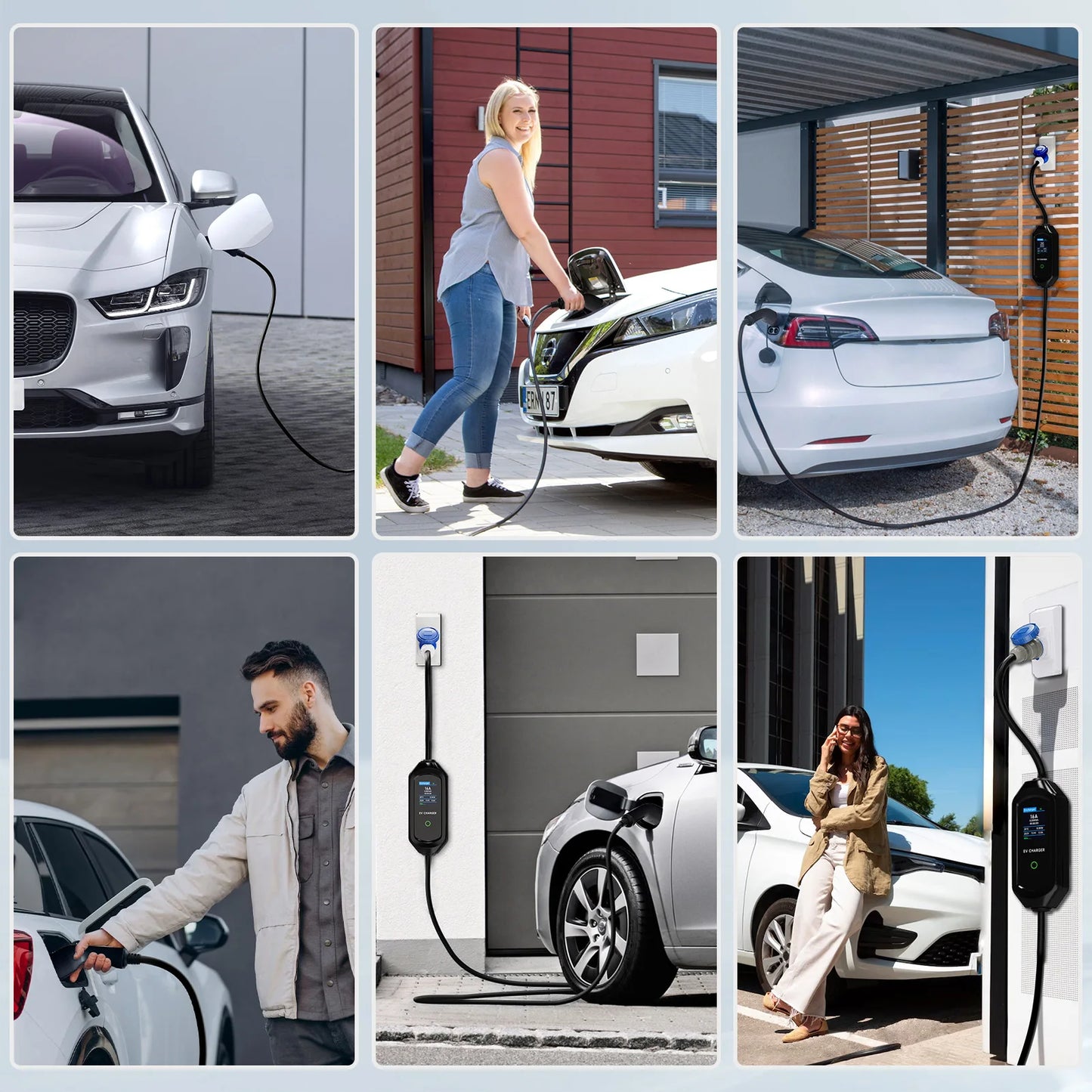 AFYEEV 32A 7.2KW Type2 Type1EV Charger Portable GB/T Electric Vehicle Charger EVSE Charging Cable WiFi Bluetooth APP Control