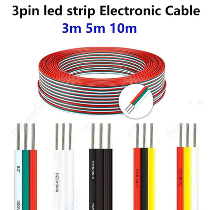 3Pin Electronic Tinned Copper Cable 18 20 22 AWG 12V Wire for WS2811 WS2812B LED Strip Lights by 54Grid - Renewable Energy Store