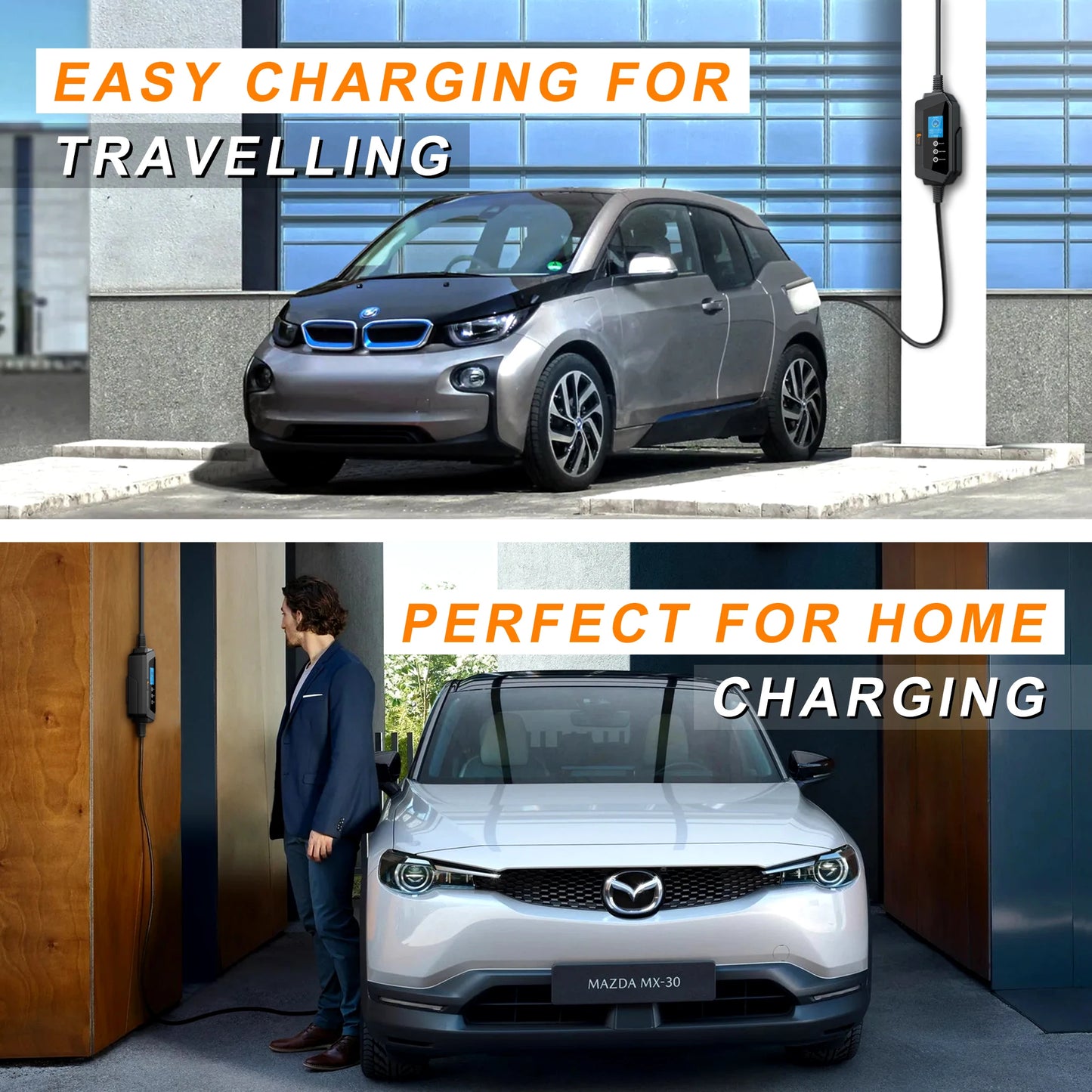 feyree Type2 Portable EV Charger 22KW 32A 3Phase EV Charger EVSE Charging Box 5m Cable with Socket IEC62196-2 for Electric Car