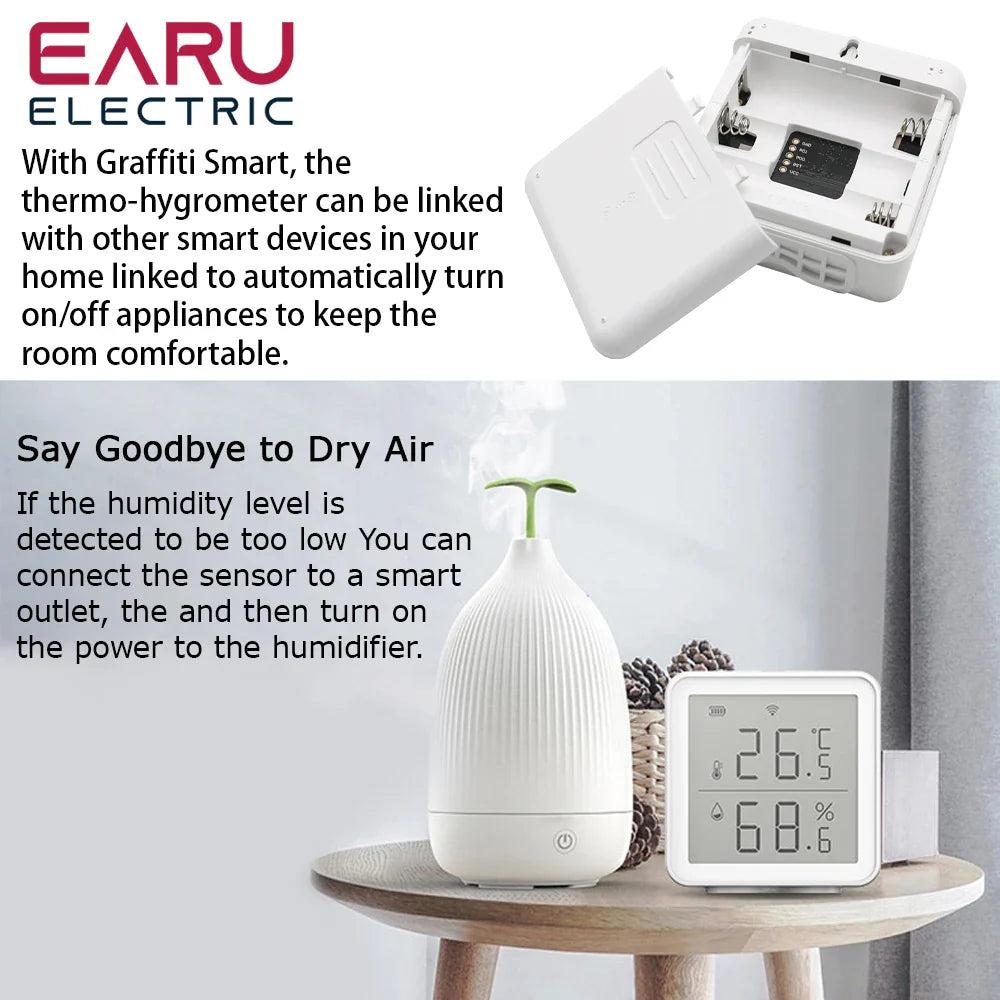 Tuya Smart Life WIFI Temperature Humidity Sensor Indoor Hygrometer Thermometer Detector Remote Control Support Alexa Google Home by 54Grid - Renewable Energy Store