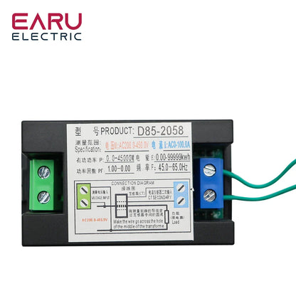D85-2058 Single-Phase Household Digital LCD AC Panel Meter Intelligent Voltage Current Frequency Power Monitor by 54Grid - Renewable Energy Store