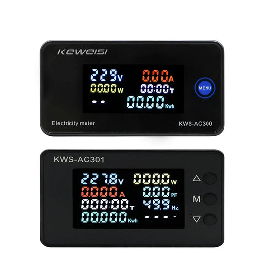 KWS-AC301 AC300 Voltmeter Ammeter AC 50-300V Power Energy Meter Digital AC Wattmeter Electricity Meter 0-20/100A Power Detecor by 54Grid - Renewable Energy Store